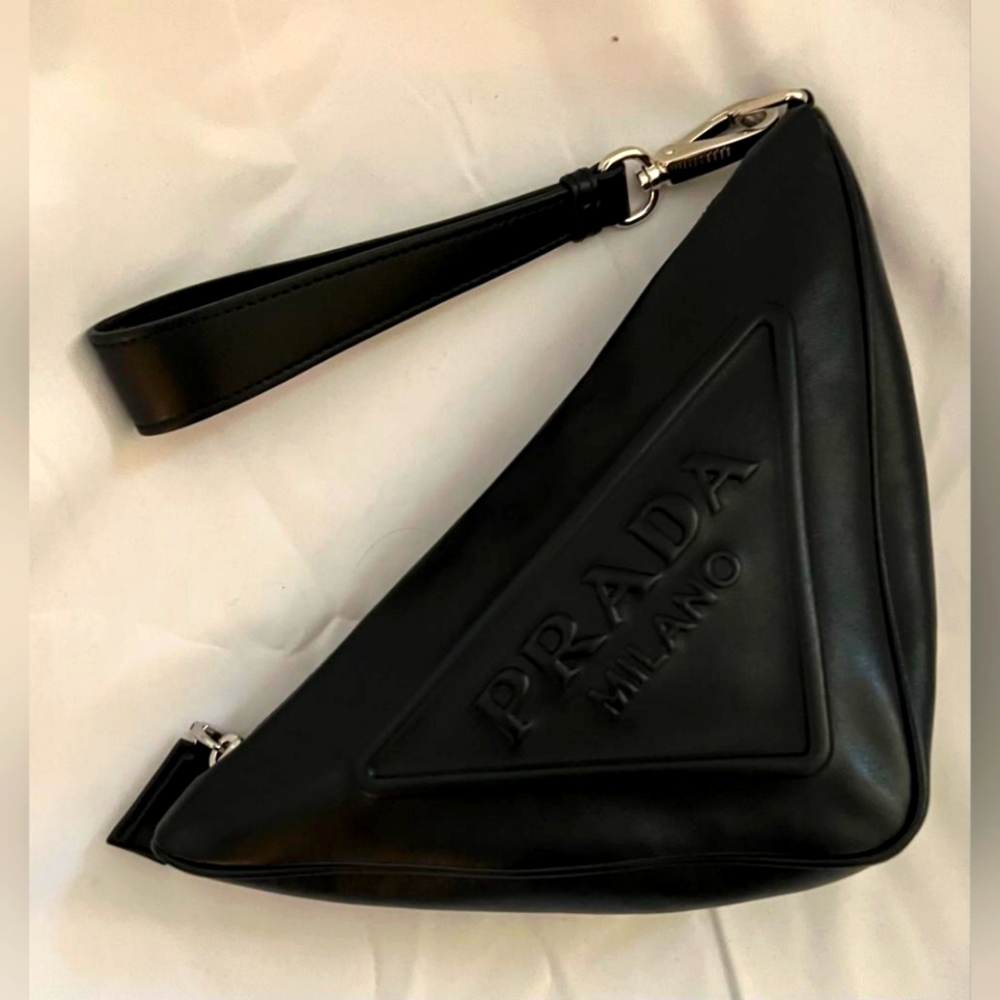 Leather Prada Triangle Pouch